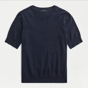 JCrew Short-sleeve silk-blend crewneck sweater